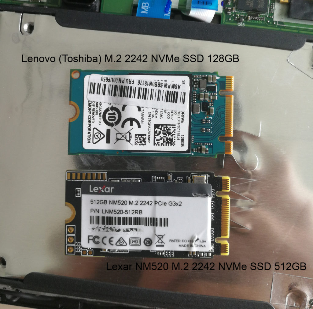 Lenovo M.2 2242 NVMe SSD 128GB & Lexar NM520 M.2 2242 NVMe SSD 512GB