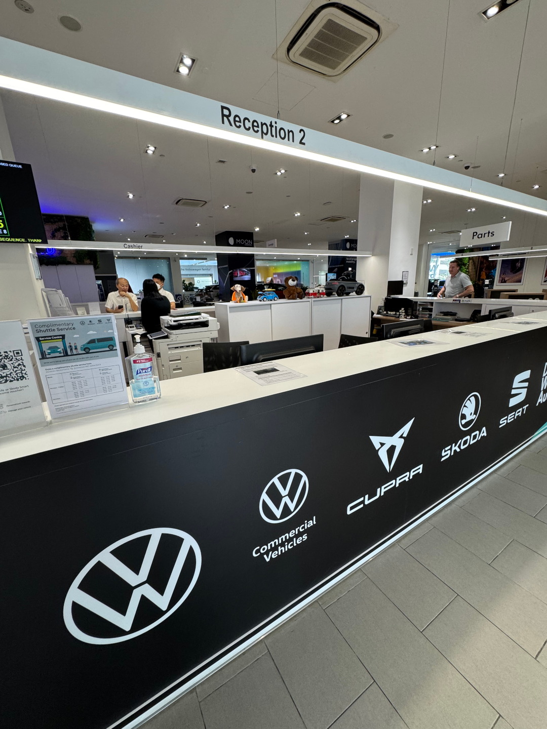 Reception area at Skoda Service Centre Singapore